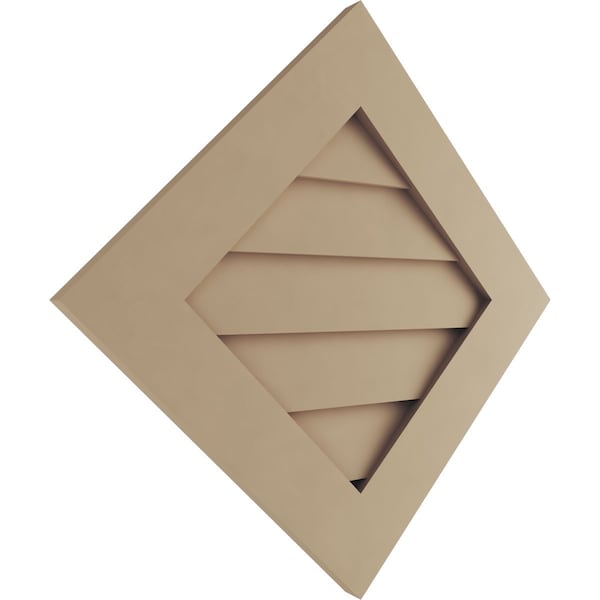 Timberthane Rustic Smooth Diamond Faux Wood Non-Functional Gable Vent, Primed Tan, 27W X 27H